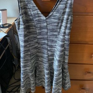 Grey tweed fit and flare dress